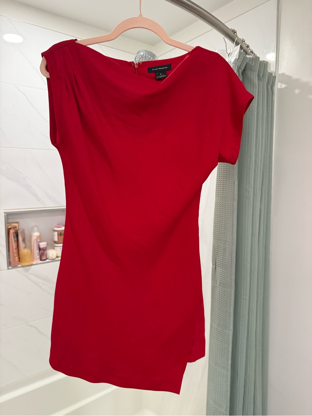 Club Monaco Red One-Shoulder Shift Dress